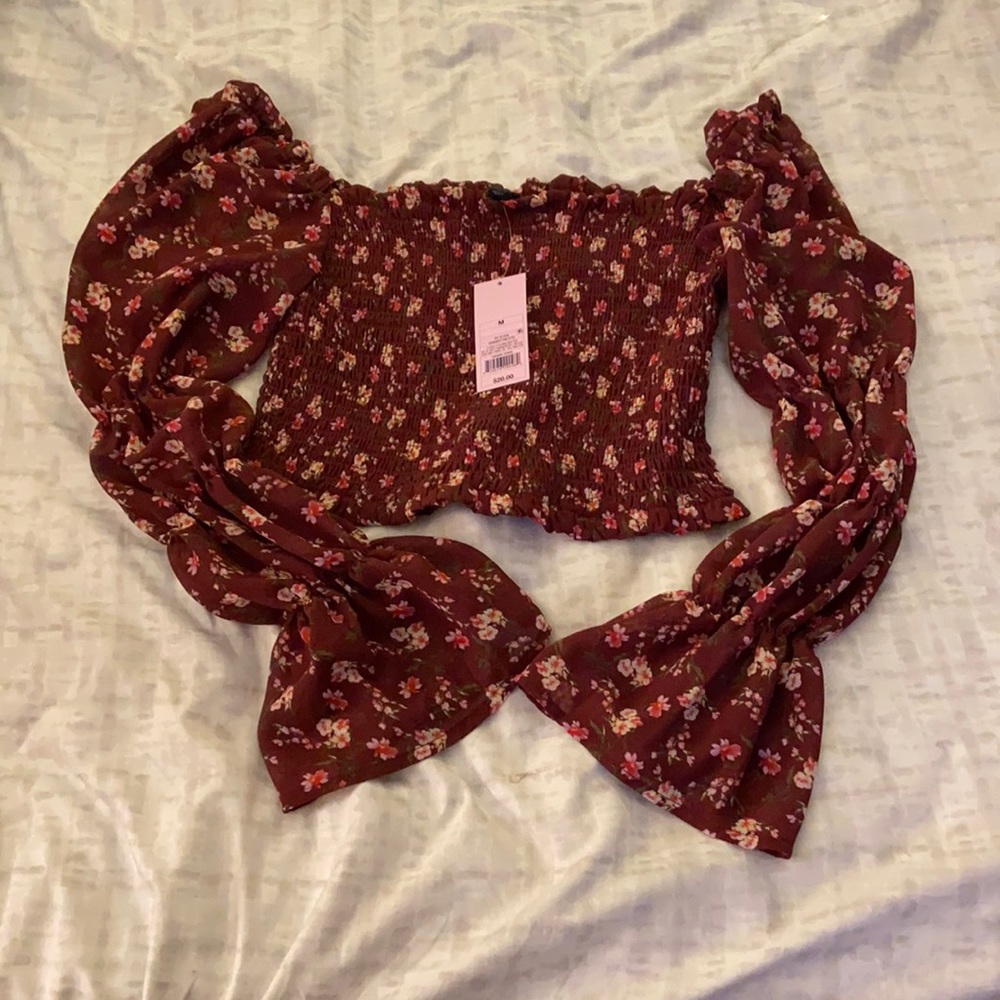 Wild Fable Floral Cropped Blouse